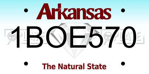 1BOE570 Arkansas License Plate