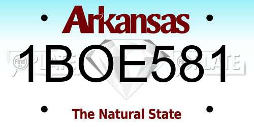 1BOE581 Arkansas License Plate
