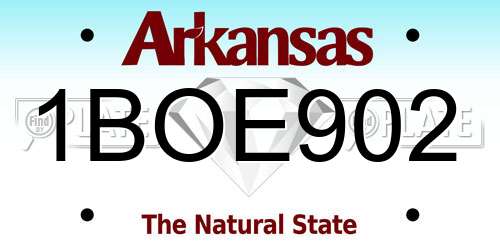 1BOE902 Arkansas License Plate