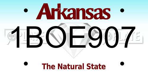 1BOE907 Arkansas License Plate
