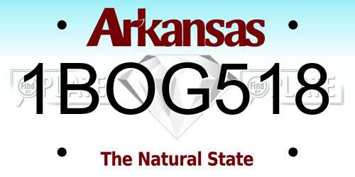 1BOG518 Arkansas License Plate