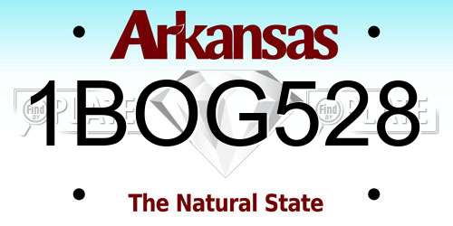 1BOG528 Arkansas License Plate
