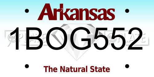 1BOG552 Arkansas License Plate