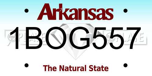 1BOG557 Arkansas License Plate