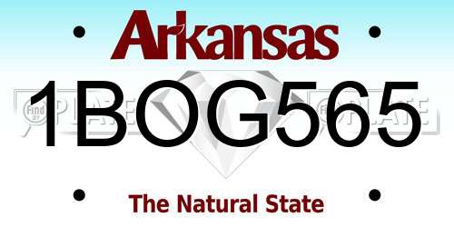 1BOG565 Arkansas License Plate