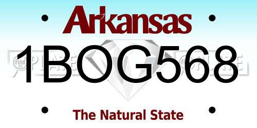 1BOG568 Arkansas License Plate