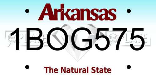 1BOG575 Arkansas License Plate