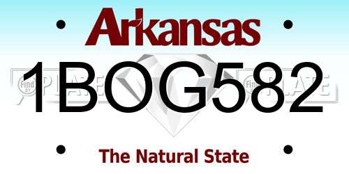 1BOG582 Arkansas License Plate