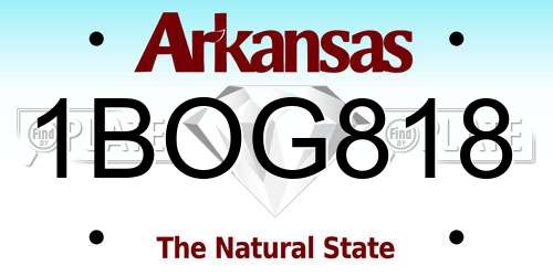 1BOG818 Arkansas License Plate