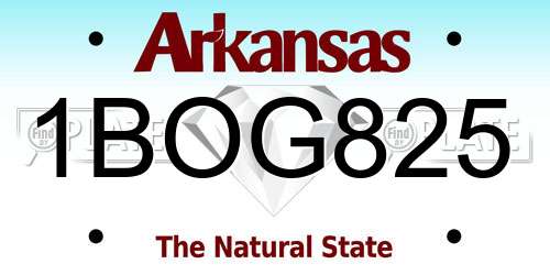 1BOG825 Arkansas License Plate