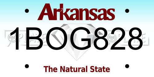 1BOG828 Arkansas License Plate