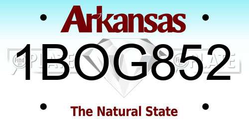 1BOG852 Arkansas License Plate