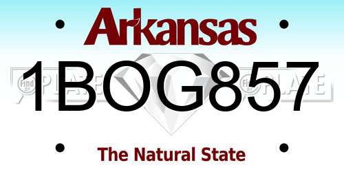 1BOG857 Arkansas License Plate