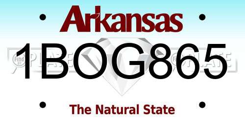 1BOG865 Arkansas License Plate