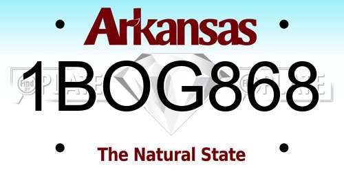 1BOG868 Arkansas License Plate