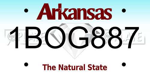 1BOG887 Arkansas License Plate