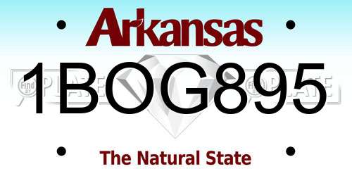1BOG895 Arkansas License Plate