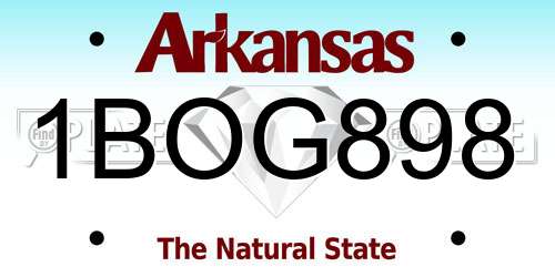 1BOG898 Arkansas License Plate