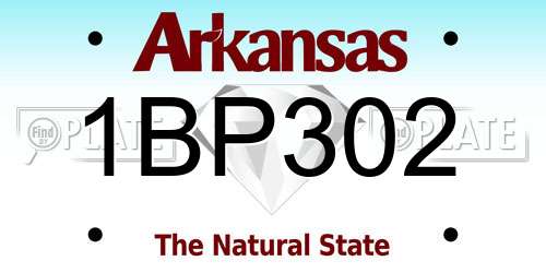 1BP302 Arkansas License Plate