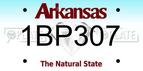1BP307 Arkansas License Plate