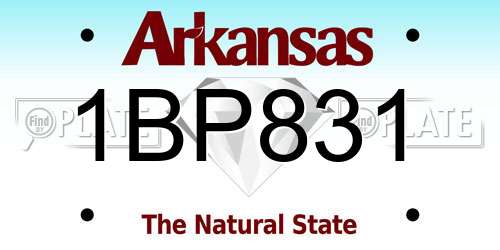 1BP831 Arkansas License Plate