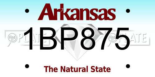 1BP875 Arkansas License Plate