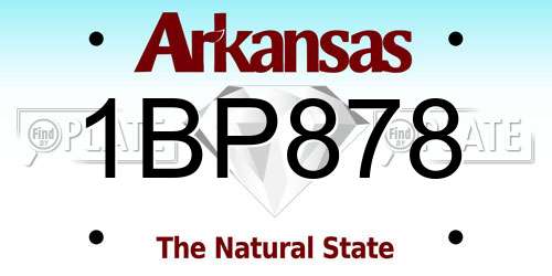 1BP878 Arkansas License Plate