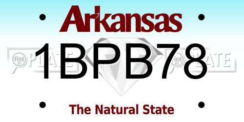 1BPB78 Arkansas License Plate