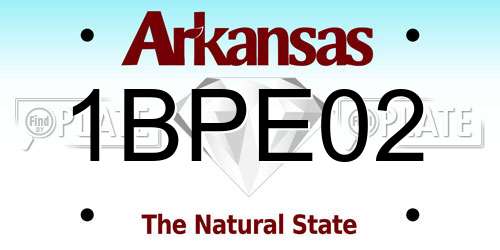 1BPE02 Arkansas License Plate