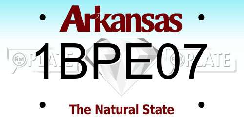 1BPE07 Arkansas License Plate