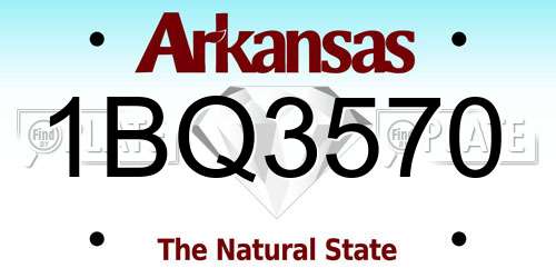 1BQ3570 Arkansas License Plate