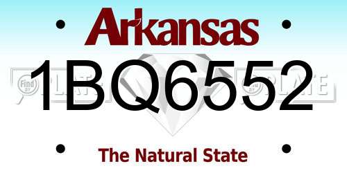 1BQ6552 Arkansas License Plate