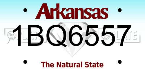 1BQ6557 Arkansas License Plate
