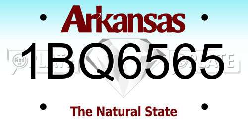 1BQ6565 Arkansas License Plate