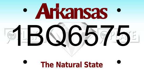 1BQ6575 Arkansas License Plate