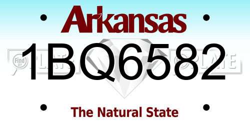 1BQ6582 Arkansas License Plate