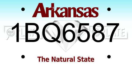 1BQ6587 Arkansas License Plate