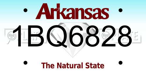 1BQ6828 Arkansas License Plate