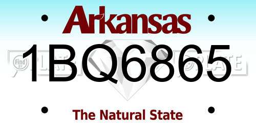 1BQ6865 Arkansas License Plate