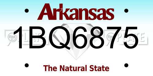 1BQ6875 Arkansas License Plate