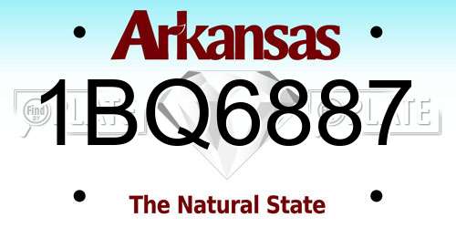 1BQ6887 Arkansas License Plate