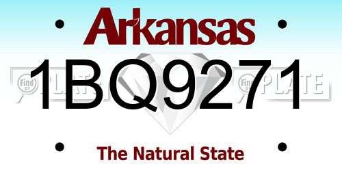 1BQ9271 Arkansas License Plate