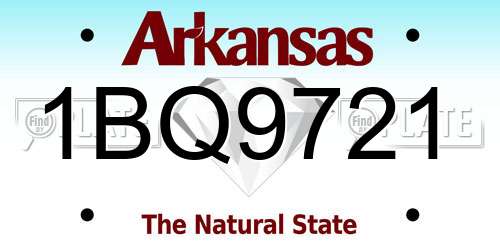 1BQ9721 Arkansas License Plate