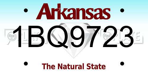 1BQ9723 Arkansas License Plate
