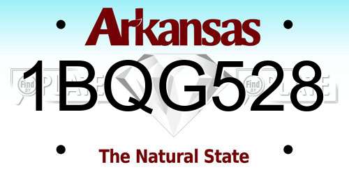 1BQG528 Arkansas License Plate