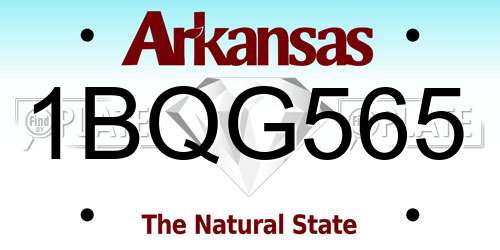 1BQG565 Arkansas License Plate