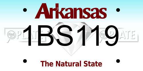 1BS119 Arkansas License Plate