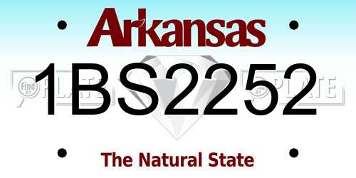1BS2252 Arkansas License Plate