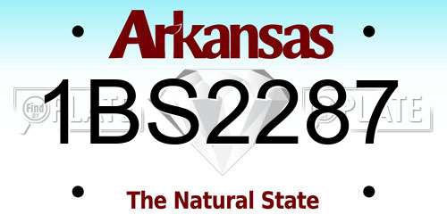 1BS2287 Arkansas License Plate