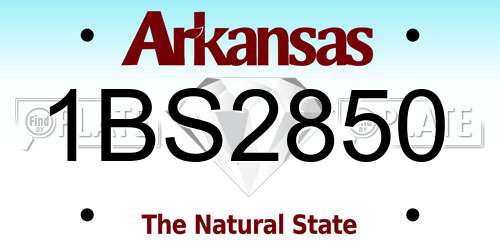 1BS2850 Arkansas License Plate